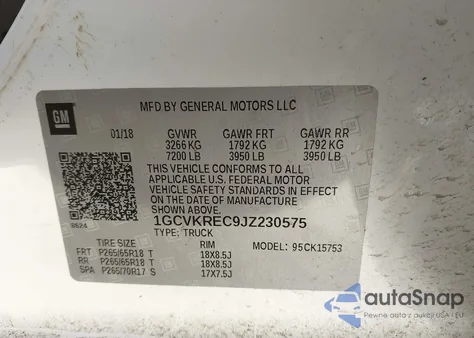 2018 Chevrolet Silverado 1500 2Lt from USA, damaged, VIN 1GCVKREC9JZ230575